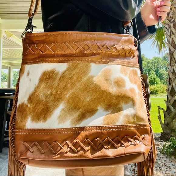 Purses Myra Bag Fashion Creed Leather and Hairon Bag S-2616 - Picture 3 of 4